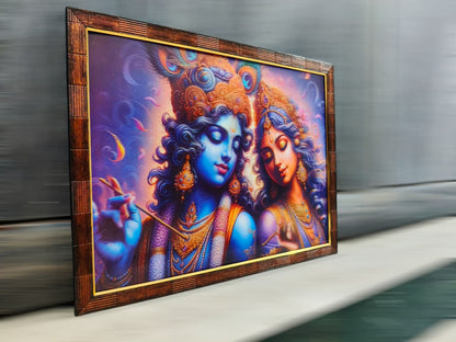 3D Loving Dance: Radha and Krishna Together