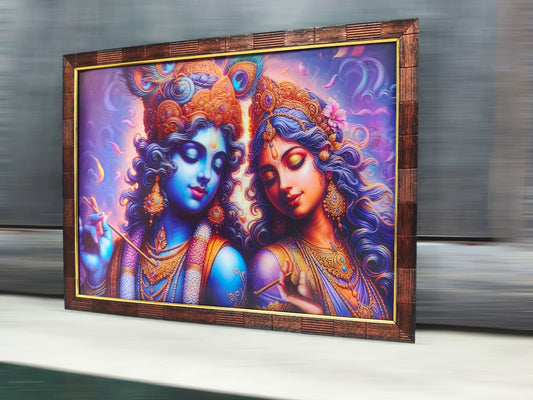 3D Loving Dance: Radha and Krishna Together