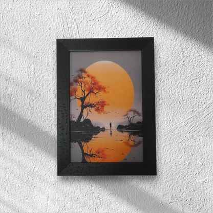 Golden Horizon Reflection Art