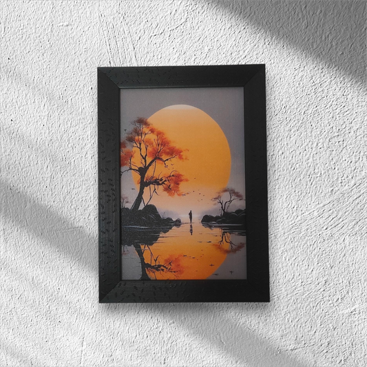 Golden Horizon Reflection Art