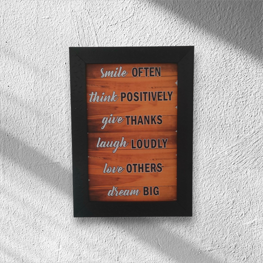 Positive Vibes Quote Frame