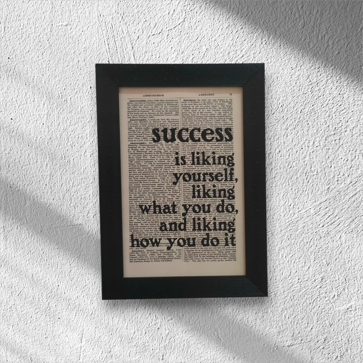 Vintage Success Quote Frame