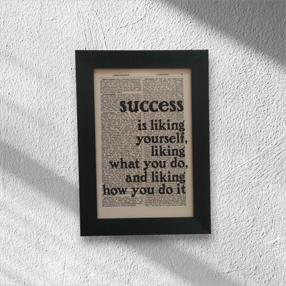 Vintage Success Quote Frame