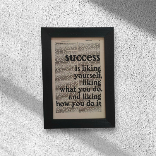 Vintage Success Quote Frame