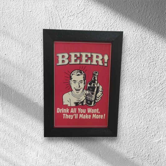 Beer! Vintage Humor Poster