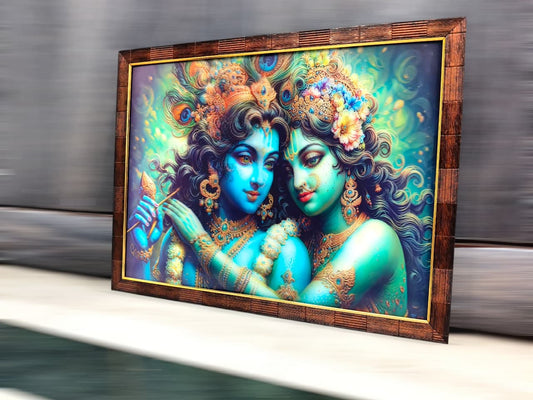 3D Divine Love: Radha and Krishna