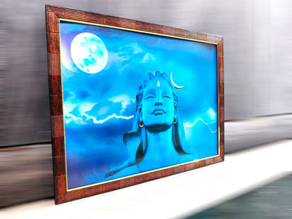 Adiyogi Shiva 12x16 inches | 3D Lenticular Painting