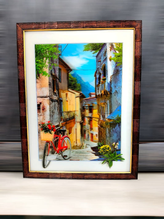 European street View with Bicycle