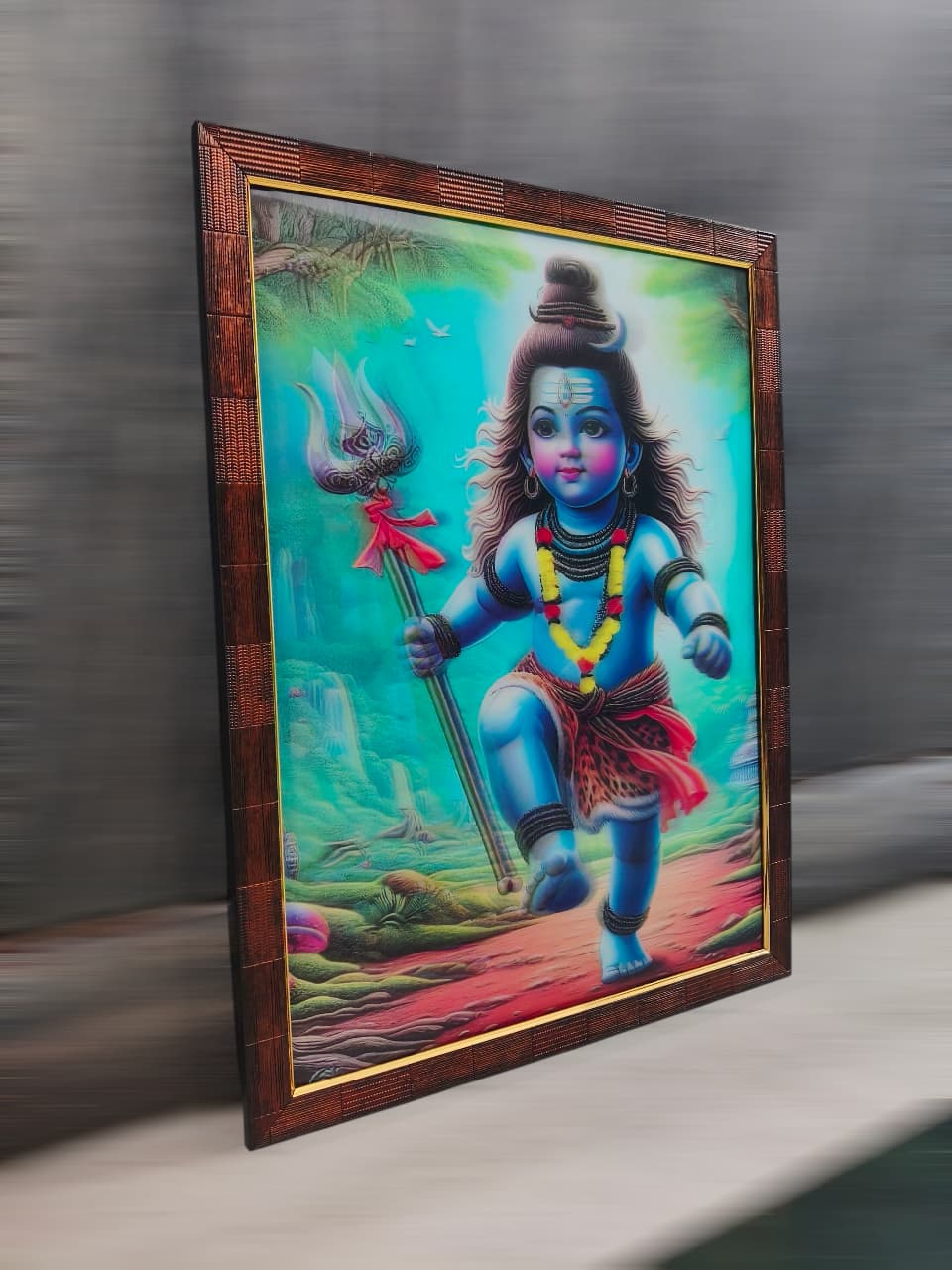 Animated Shiva Framed Art - Eye-Moving Design