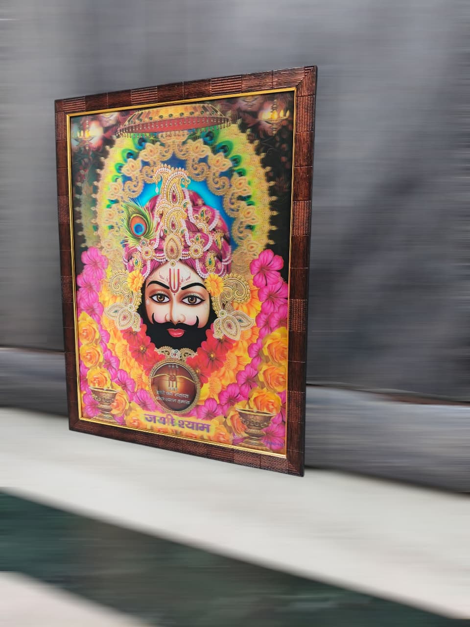 Khatu Shyam Ji Framed Art - Divine Blessings Design