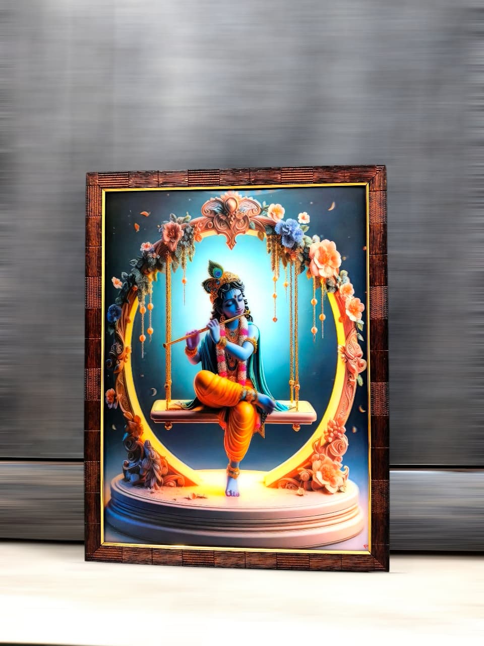 3D Krishna on Swing Painting