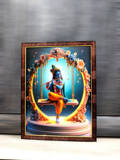 3D Krishna on Swing Painting