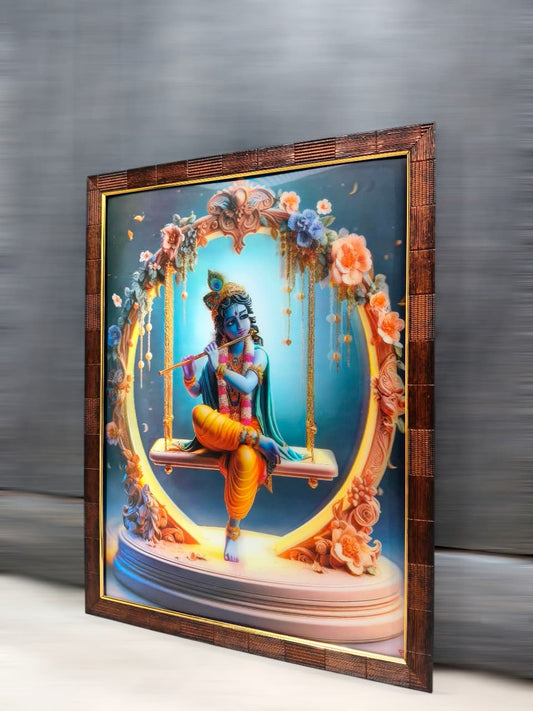 3D Krishna on Swing Painting