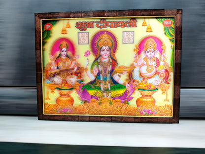3D Laxmi Ganesh Saraswati Painting