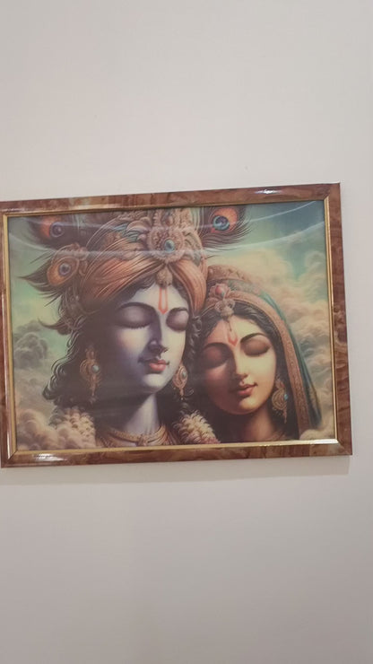 Radha Krishna Framed Art - Divine Love Design