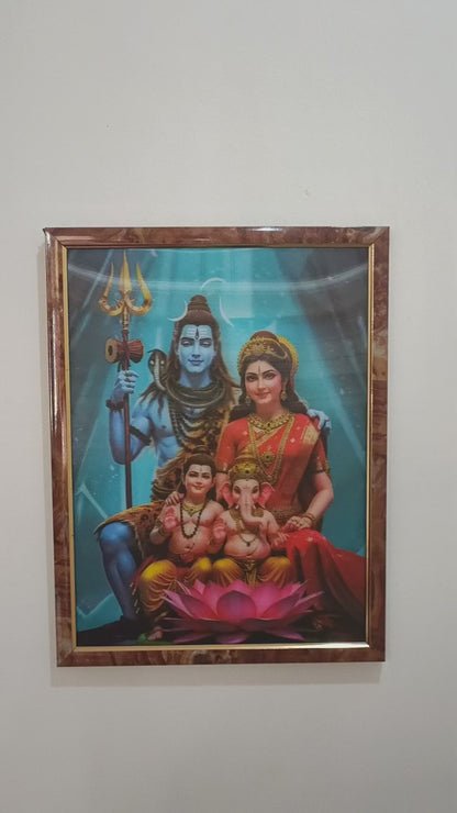 3D Shiva Parvati Ganesha Kartikeya Family Portrait