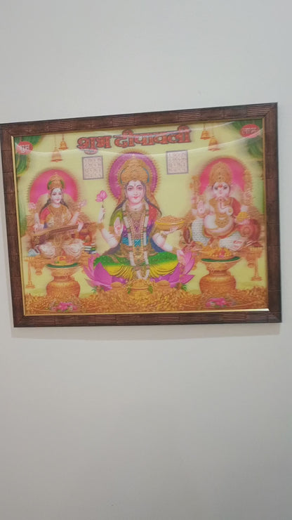 3D Laxmi Ganesh Saraswati Painting