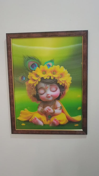 Baby Krishna 12x16 inches 3D Painting