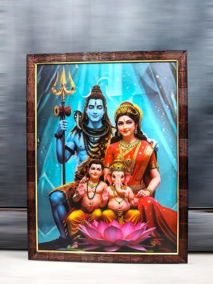 3D Shiva Parvati Ganesha Kartikeya Family Portrait