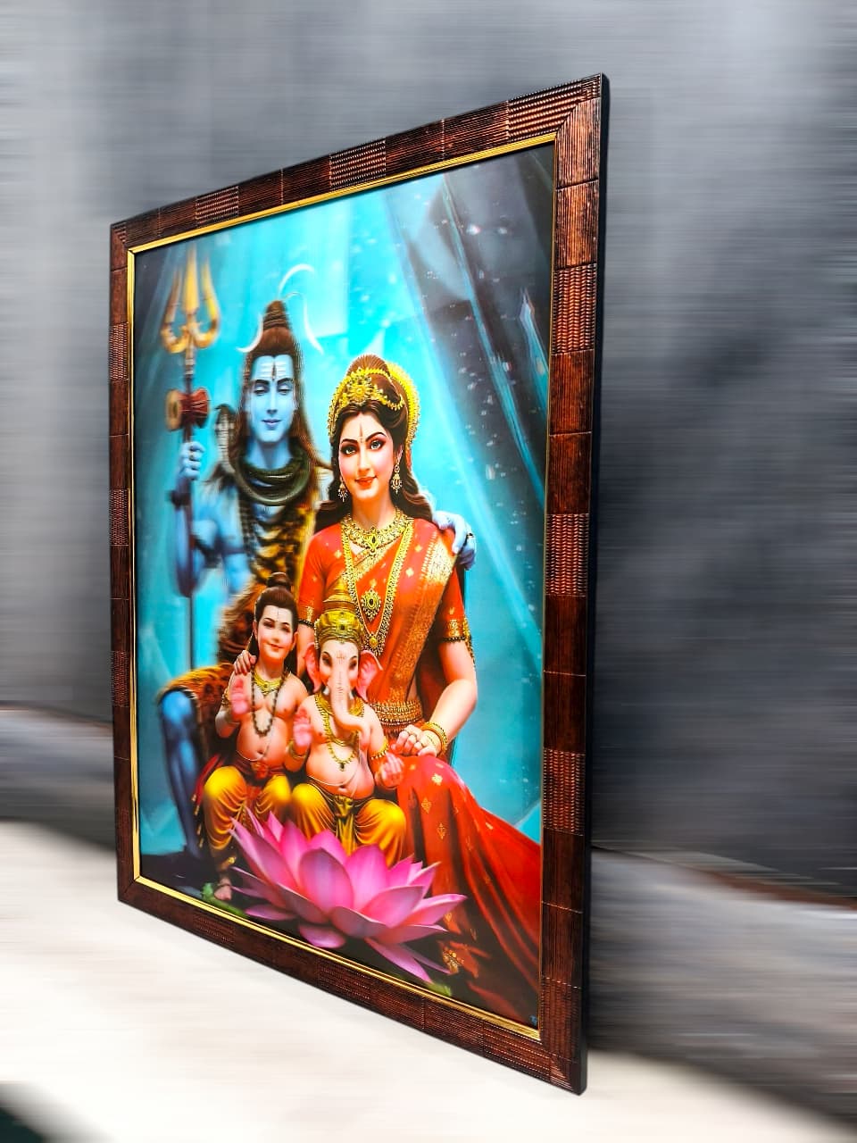 3D Shiva Parvati Ganesha Kartikeya Family Portrait
