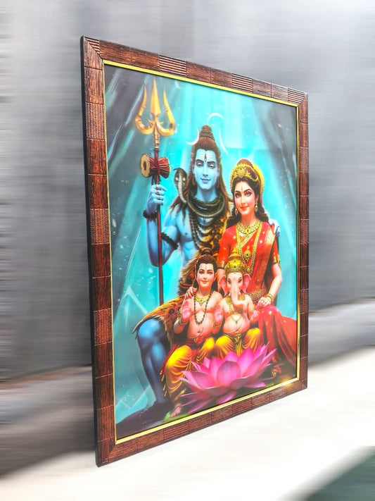 3D Shiva Parvati Ganesha Kartikeya Family Portrait